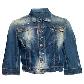 Dsquared2-Dsquared2, jaqueta jeans manga curta-Azul