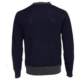 Paul Smith-Paul Smith, Blue woolen v-neck sweater-Blue