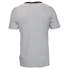 Sacai-Sacai, Blue and white striped T-shirt-Blue