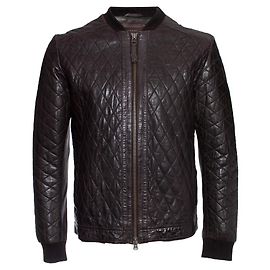 Autre Marque DNA Homme de Erick Kuster, Jaqueta de couro acolchoada marrom Marrom