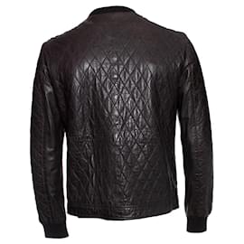 Autre Marque-DNA Homme by Erick Kuster, Brown quilted leather jacket.-Brown