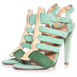 Balenciaga-balenciaga, Stingray suede gladiator sandals-Green