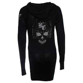 Autre Marque-Rebel Cashmere, Hooded sweater dress with skull-Black