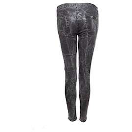 Autre Marque-Seven for all mankind, jeans with shiny lizard print.-Grey