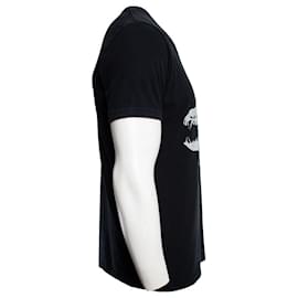 Yohji Yamamoto-Yohji Yamamoto, Camiseta preta com estampa-Preto