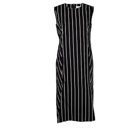 Balenciaga-balenciaga, Maxi dress with striped print-Black
