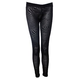 Autre Marque Stella McCartney x Adidas, mesh legging with zebra print Black