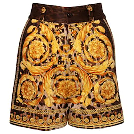 Gianni Versace-Gianni Versace Couture, Shorts mit Barocco-Print-Braun