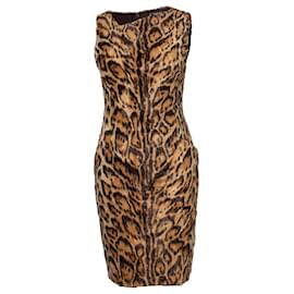 Gianni Versace-Gianni Versace Couture, vestido con estampado de leopardo-Castaño