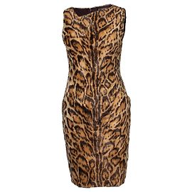 Gianni Versace Couture, robe à imprimé léopard Marron