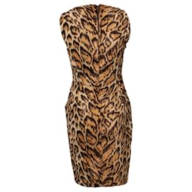 Gianni Versace-Gianni Versace Couture, abito con stampa leopardata-Marrone