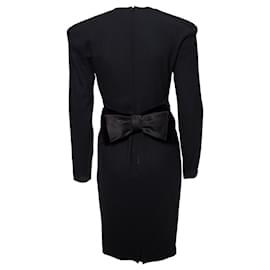 Gianni Versace-Gianni Versace, robe avec noeud géant-Noir