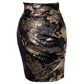 Emanuel Ungaro-Emanuel Ungaro, Draped lurex skirt-Black