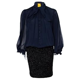 Christian Lacroix-Christian Lacroix, Cocktail dress-Black,Blue