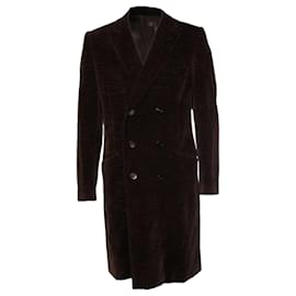 Dolce & Gabbana-DOLCE & GABBANA, Abrigo blazer marrón con botonadura forrada-Castaño