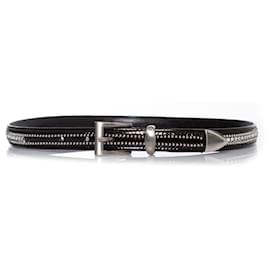 Gianni Versace-Gianni Versace, patent leather belt with rhinestones-Brown