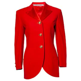 Gianni Versace-Gianni Versace Couture, Bondage collection runway red blazer-Red