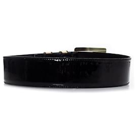 Gianni Versace-Gianni Versace, black patent leather waist belt-Black