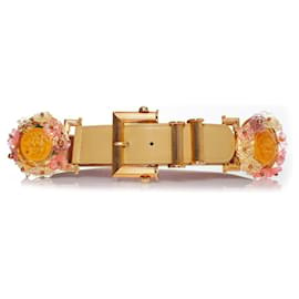Gianni Versace-Gianni Versace, belt with floral medusa applications-Yellow