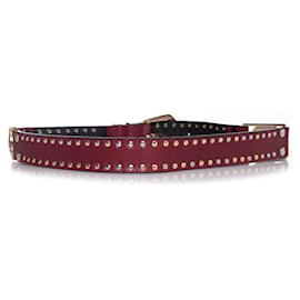Gianni Versace-Gianni Versace, Leather studded medusa belt-Red