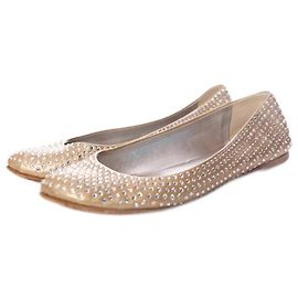 Giuseppe Zanotti, bailarinas com pedras swarovski Dourado