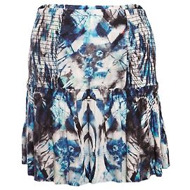 IRO, Blauer Rock mit verblasstem Aufdruck Blau