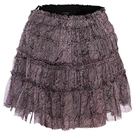 Theory-THÉORIE, jupe plissée violette à imprimé rayé en taille P/XS (Étendue).-Violet