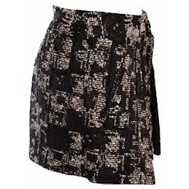 Autre Marque-Marissa Webb,  boucle style skirt with double flap-Black