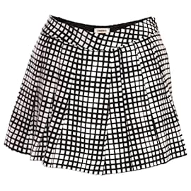 Autre Marque-La agencia, pantalones cortos con estampado de cuadrados en blanco y negro/falda en tamaño 0/XS.-Negro,Blanco