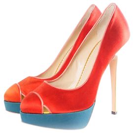 Charlotte Olympia Charlotte Olímpia, bomba de plataforma multicolorida Multicor Laranja