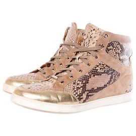 Jimmy Choo, sneakers marroni in camoscio e pelle Marrone