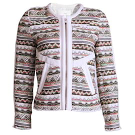 Iro-IRO, jaqueta boucle multicolorida com estampa asteca-Multicor