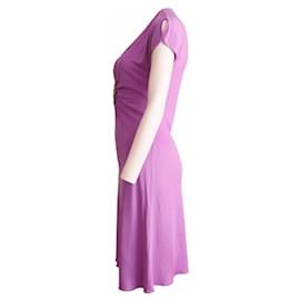 Emilio Pucci-Emillio Pucci, purple silk dress with silver braided ornament in size 38.-Purple
