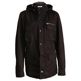 Stone Island Île de pierre, vent noir/imperméable avec capuche et taille réglable en taille XL. Noir