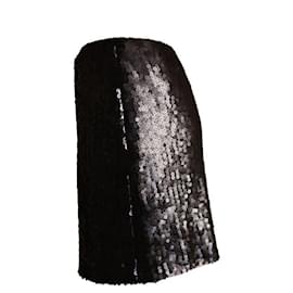 Chanel-Chanel, jupe noire à paillettes en taille 40.-Noir