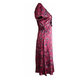 Marc Jacobs-MARC JACOBS, wine red dress with flowers.-Red