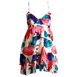 Yumi Kim, robe blanche à fleurs colorées en taille XS. Multicolore