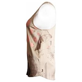 Stella Mc Cartney-Stella Mccartney, silk top with fantasyprint in size 40 IT/XS.-Brown