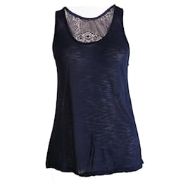 Autre Marque-Blue life, blue top with lace on the back-Black,Blue