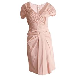 Prada-Prada, robe froissée rose.-Rose