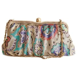 Autre Marque-Whiting & Davis,  mesh clutch with chain.-Multiple colors,Golden