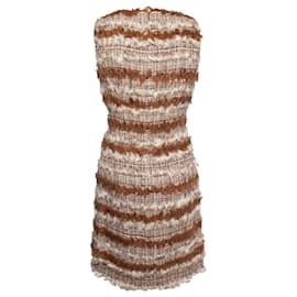 Chanel-Chanel, tweed dress with goat hair-Brown