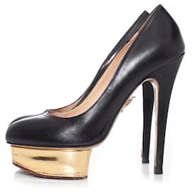 Charlotte Olympia-Charlotte Olympia, Dolly leather platform pumps-Black