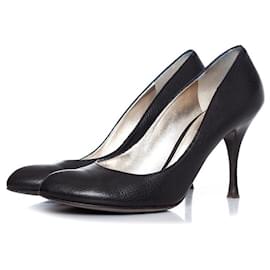 Dolce & Gabbana-DOLCE & GABBANA, Sapatos de couro granulado preto-Preto