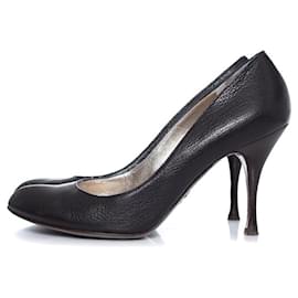 Dolce & Gabbana-DOLCE & GABBANA, Sapatos de couro granulado preto-Preto