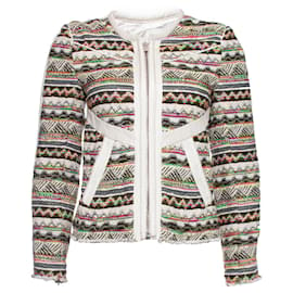 Iro-IRO, giacca bouclè con stampa azteca-Multicolore
