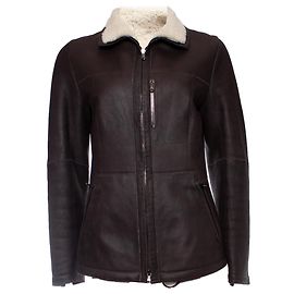 Autre Marque pérolas, Casaco lammy marrom com shearling Marrom