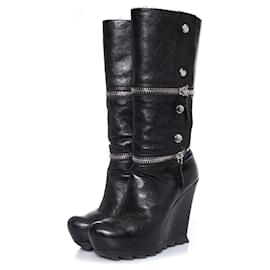 Autre Marque-Camilla Skovgaard, 3 IN 1 leather zip wedge boots-Black