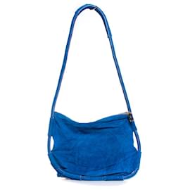 Autre Marque-PUCCI, blue suede shoulder bag-Blue
