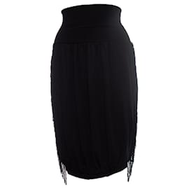 Autre Marque-Paul & Joe sisters, Black midi skirt with fringes-Black